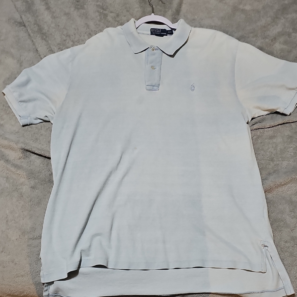 Ralph Lauren Blue and White Polo Shirt Classic Style
